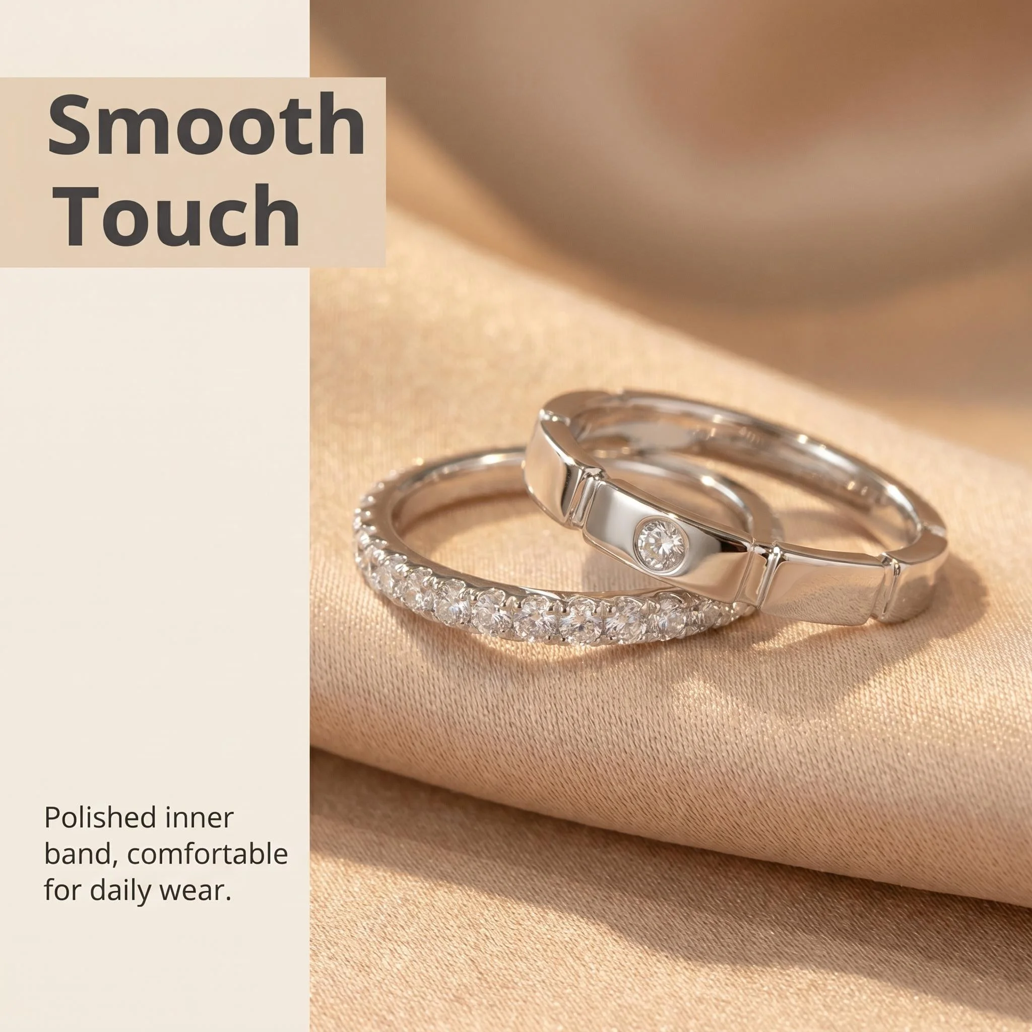 New 2pcs 925 Sterling Silver Couple Ring Fashion Jewelry Classic Style Austrian Crystal Prong Setting Women Girls Wholesale