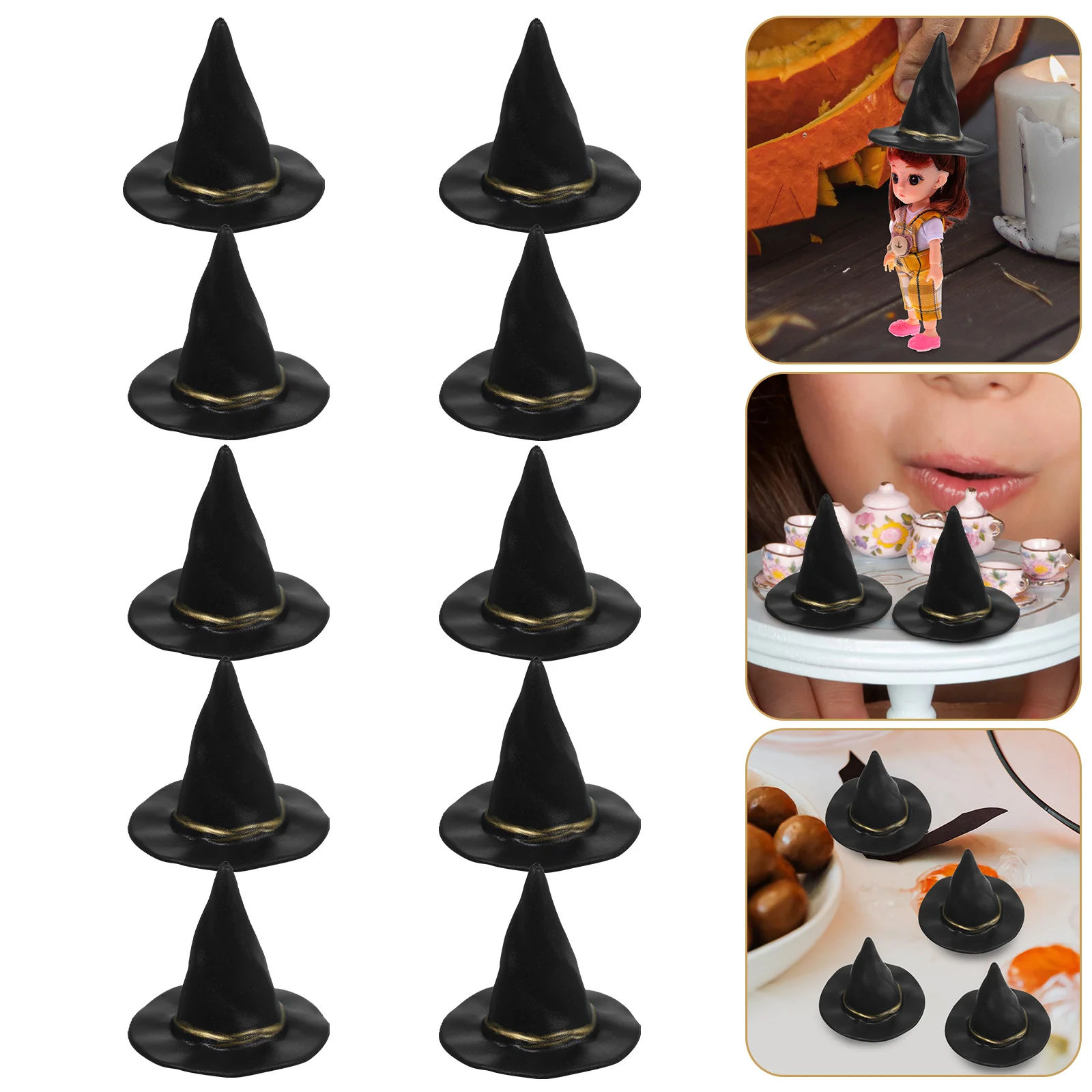 10 Pcs Witch Hat Headpiece Miniature Halloween Decorations Hats for Crafts Accessories