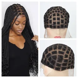 Knotless Full Lace Wig Box Braid Making Sew In Crochet Braids Cap Wig For Black Women Crochet Hair Extension with Baby Hair Wig