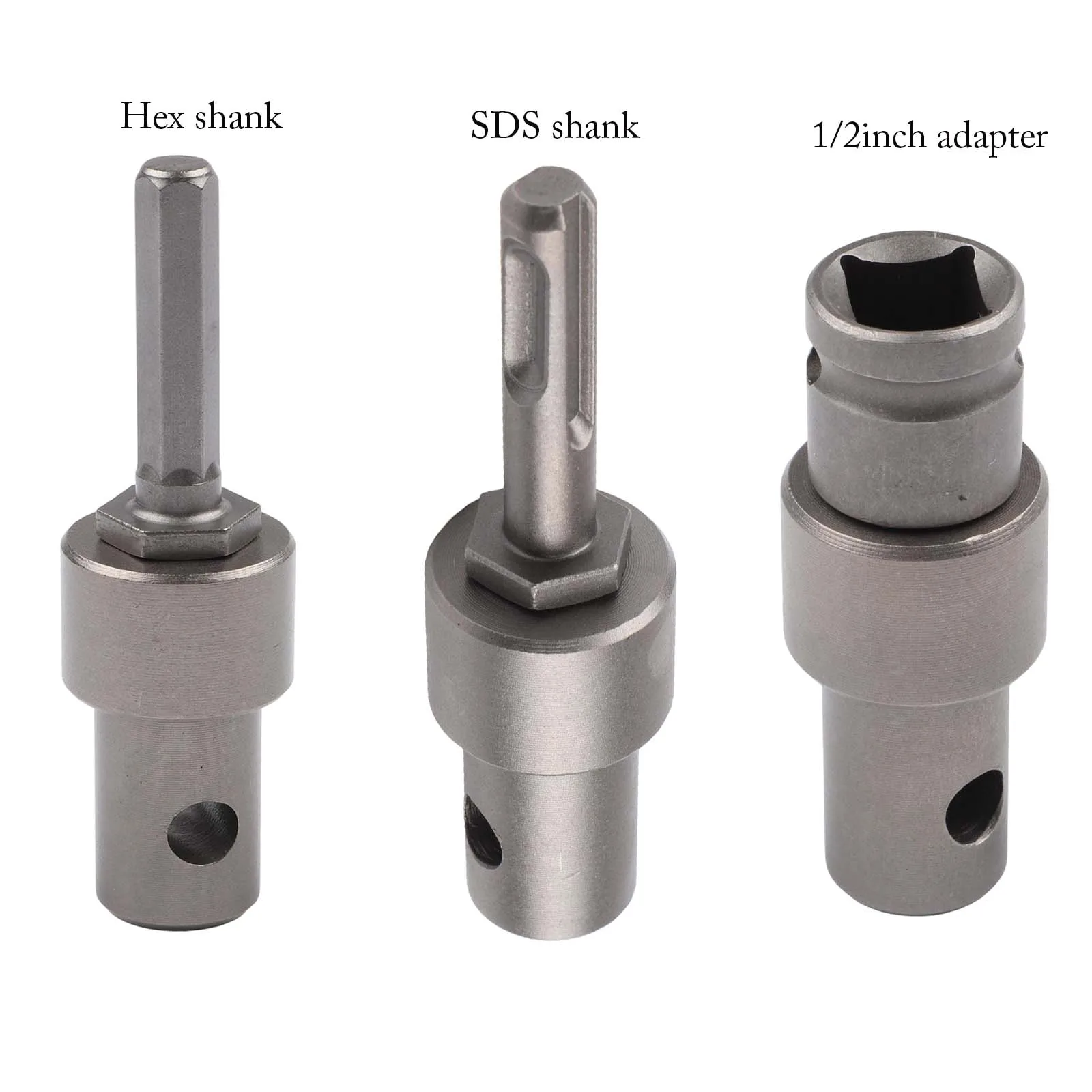 3pcs Earth Auger Adapter Round Hex Shank 1/2inch Drive Adapter For 1/2in Drive Adapter For Electric Corded Cordless Drill