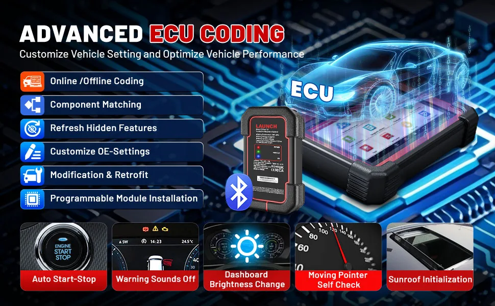 LAUNCH X431 CRP919E BT Auto-Diagnosegerät OBD2-Scanner Alle-System-Diagnosewerkzeug ECU-Codierung Bidirektionales Scan-Tool Unterstützt CANFD DOIP 2 Jahre Kostenlose Aktualisierung – Detail 5
