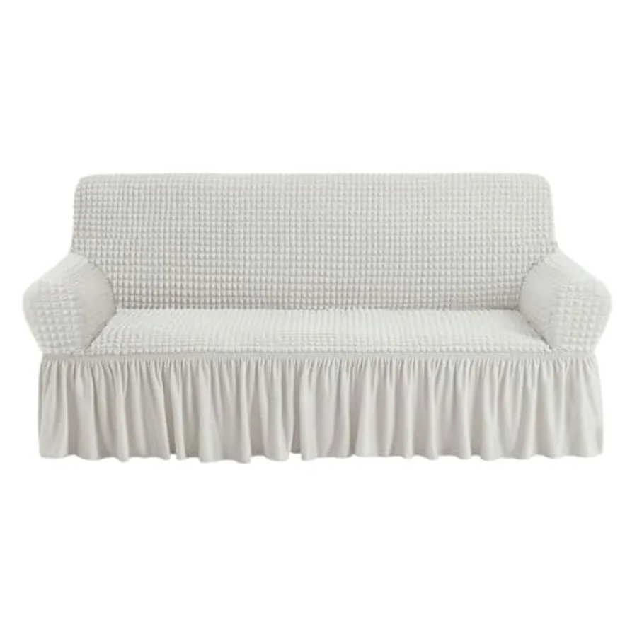 

Чехол для дивана цвета слоновой кости, универсальный, эластичный, с юбкой, в стиле кантри, легко устанавливаемый, для диванов и кушеток