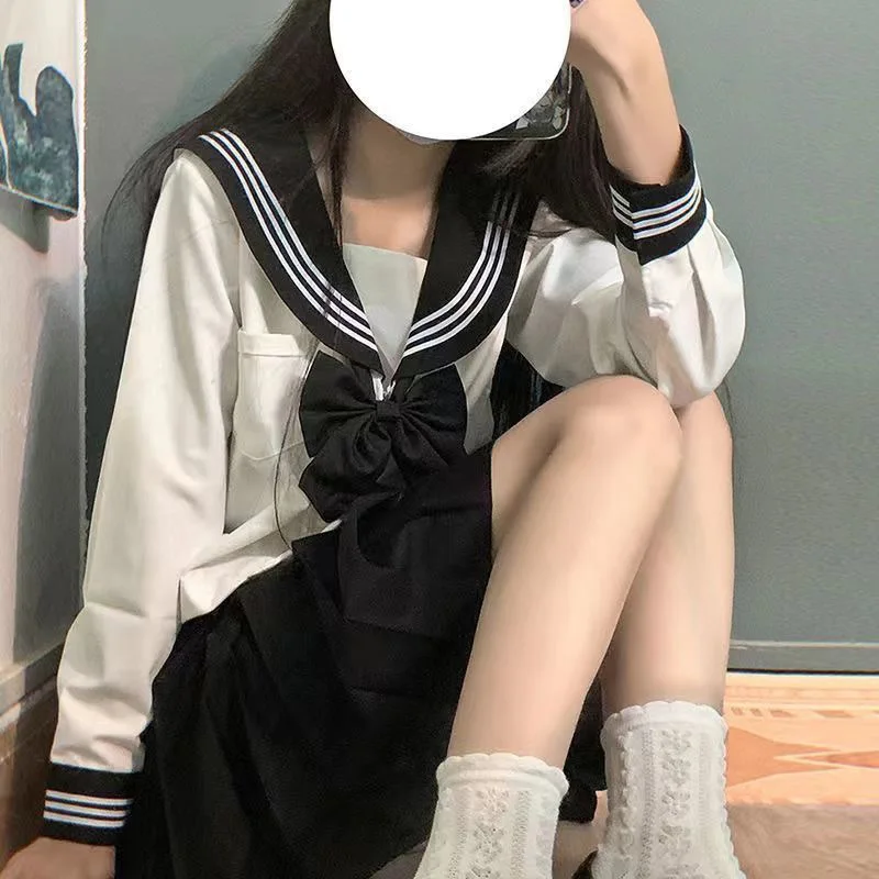 JK Korean uniform suit Japanese student pleated skirt college style school outfits women Sailor outfit cosplay uniform Japanese