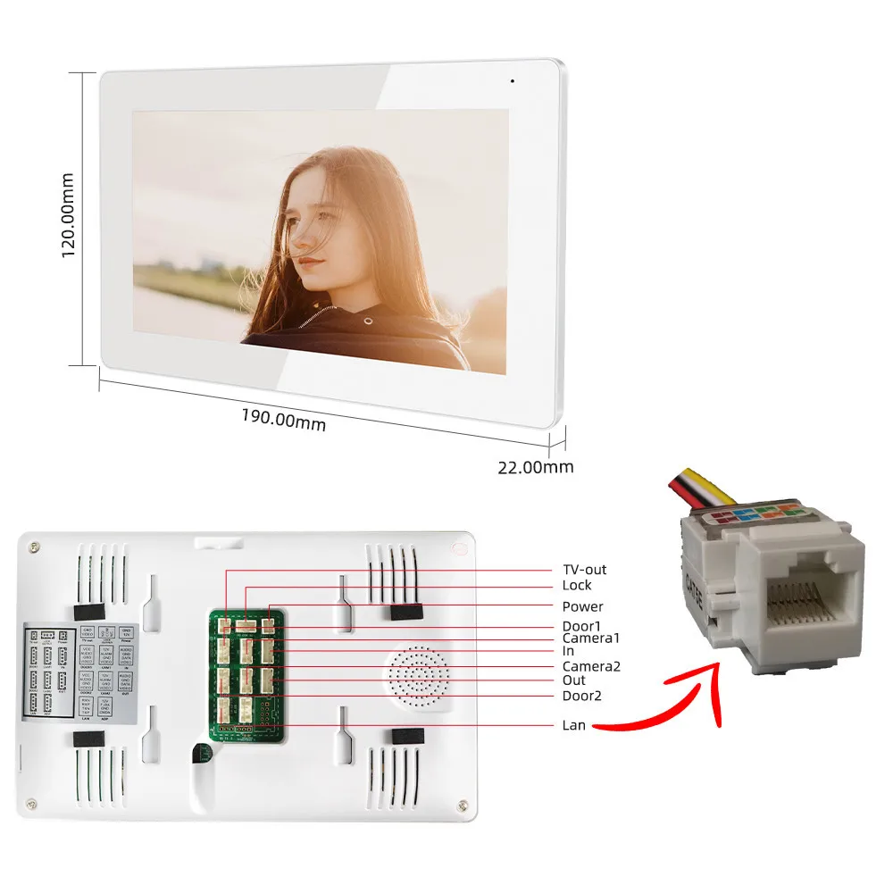 【Tuya 1080P】Jeatone 4-wire WiFi Video Intercom Security Protection System Password ID Card Unlock Apartment Video Call Panel