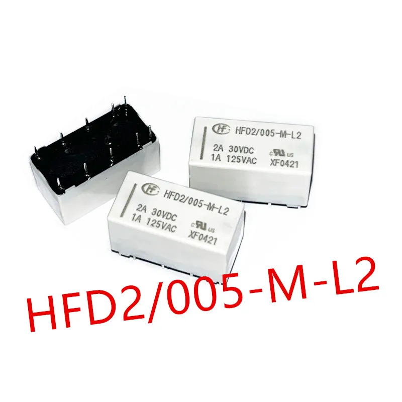 10piece  HFD2/005-M-L2 、HFD2/012-M-L2 、HFD2/024-M-L2 、HFD2/003-M-L2  DIP-10  New dual coil magnetic holding relay   HFD2-005