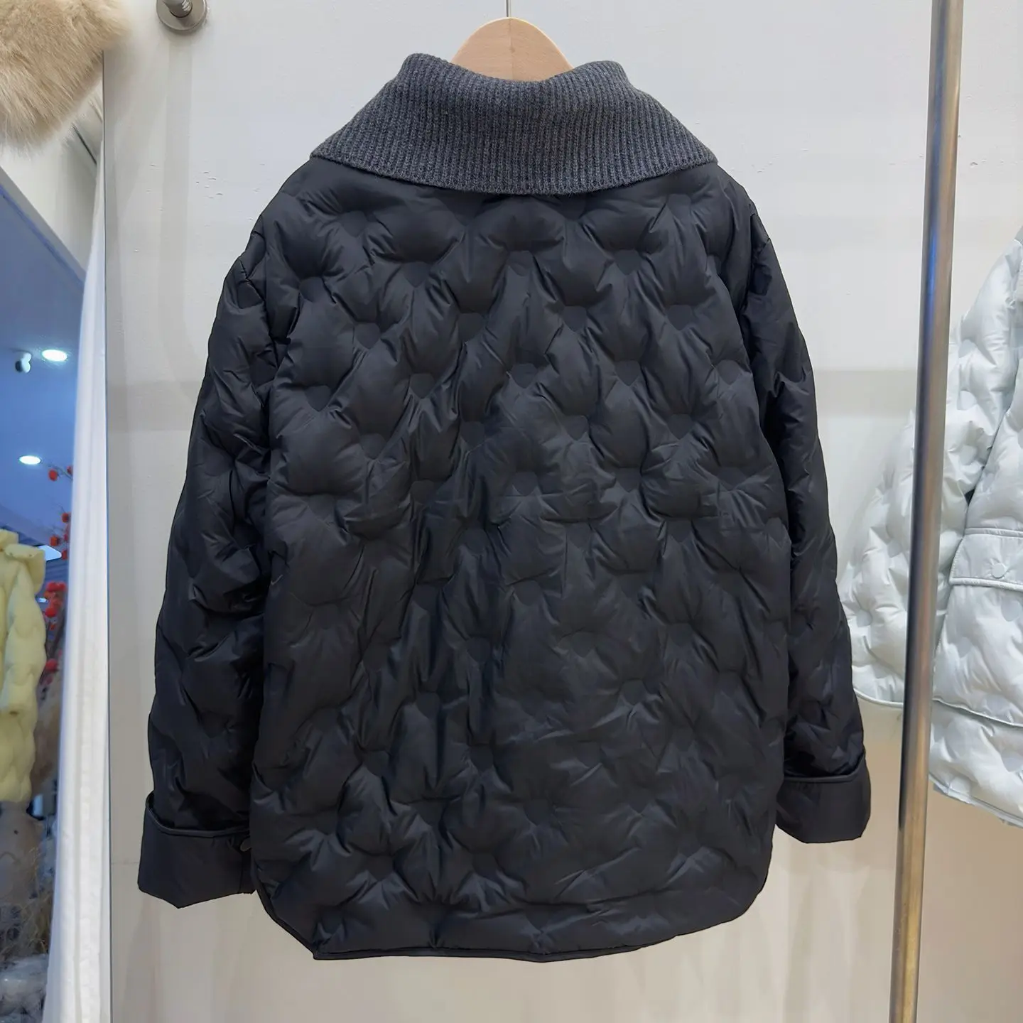 

2025 Winter New Knitted Collar Cotton Clothes Women's Short Fashion Loose Thickened Puff Jacket