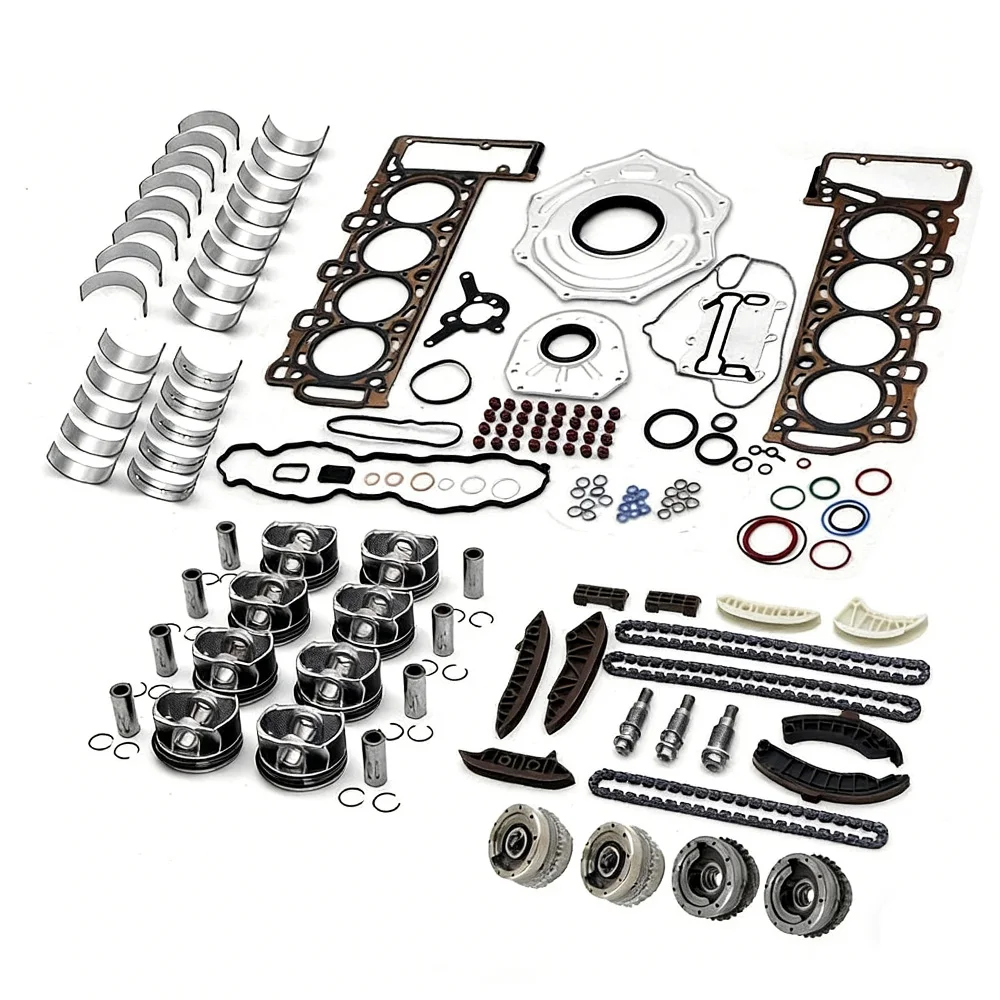 4.0L V8 Gas M177 Engine Rebuild Gasket Set with Timing Chain And Piston Bearings for Mercedes-Benz G550 C63 E63 S AMG