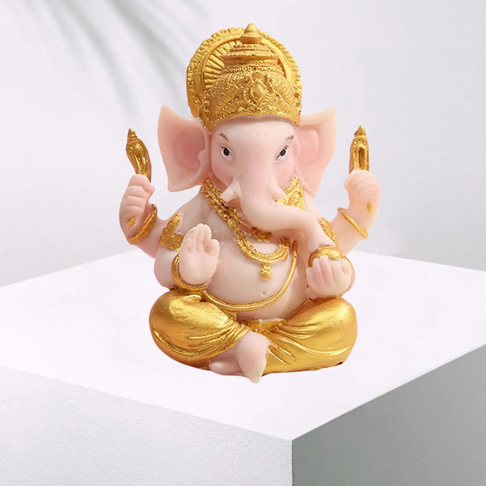 Collectible Figurine India Elephant God Buddha Porch Office Decor
