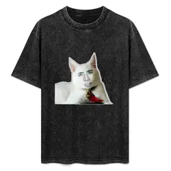 Nicolas Cage as Cat - Nicholas Cage - Nick Cage - Nic T-Shirt heavyweights kawaii clothes tshirts for men