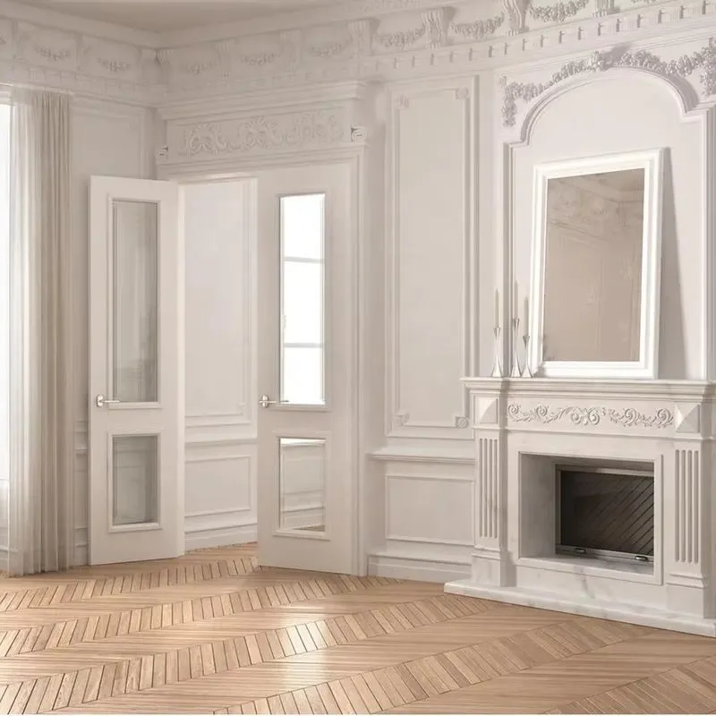 Luxury Carved Wooden Bedroom Door Wardrobe Design