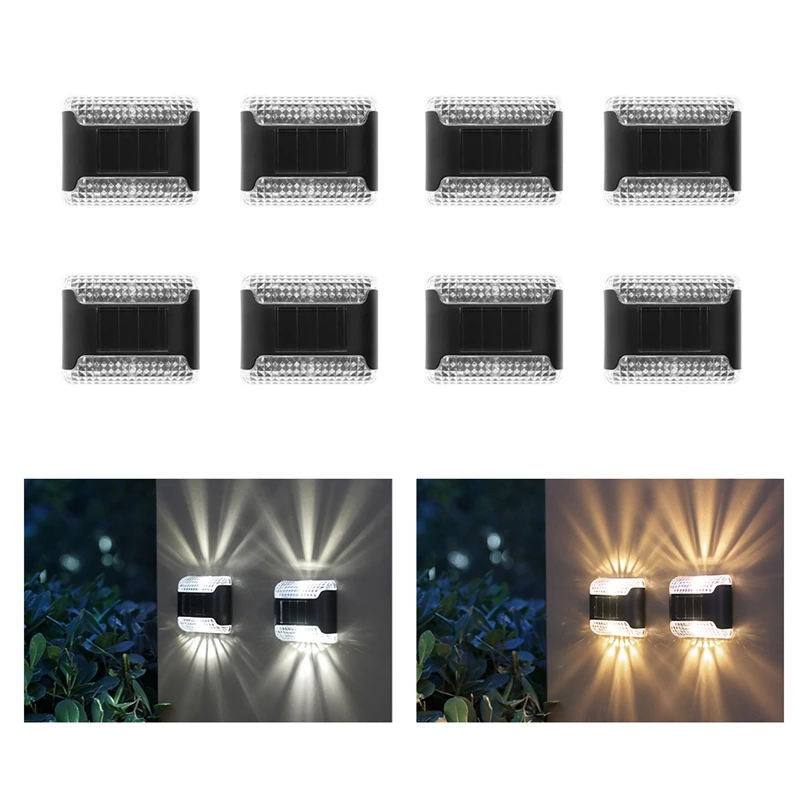 Luces solares para valla, luces brillantes para exteriores, decoración de Patio impermeable con energía Solar, luces solares para cubierta para exterior