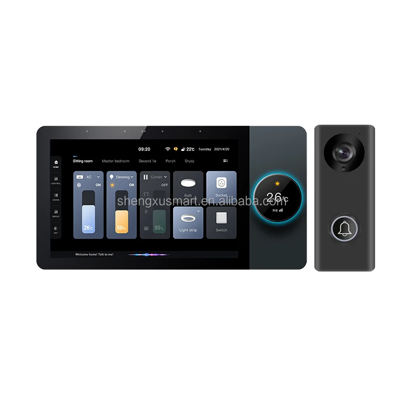 Wifi Smart Home System 8 Inch Knob Central Control Panel Touch Screen Voice Intelligent Switch Control Panel