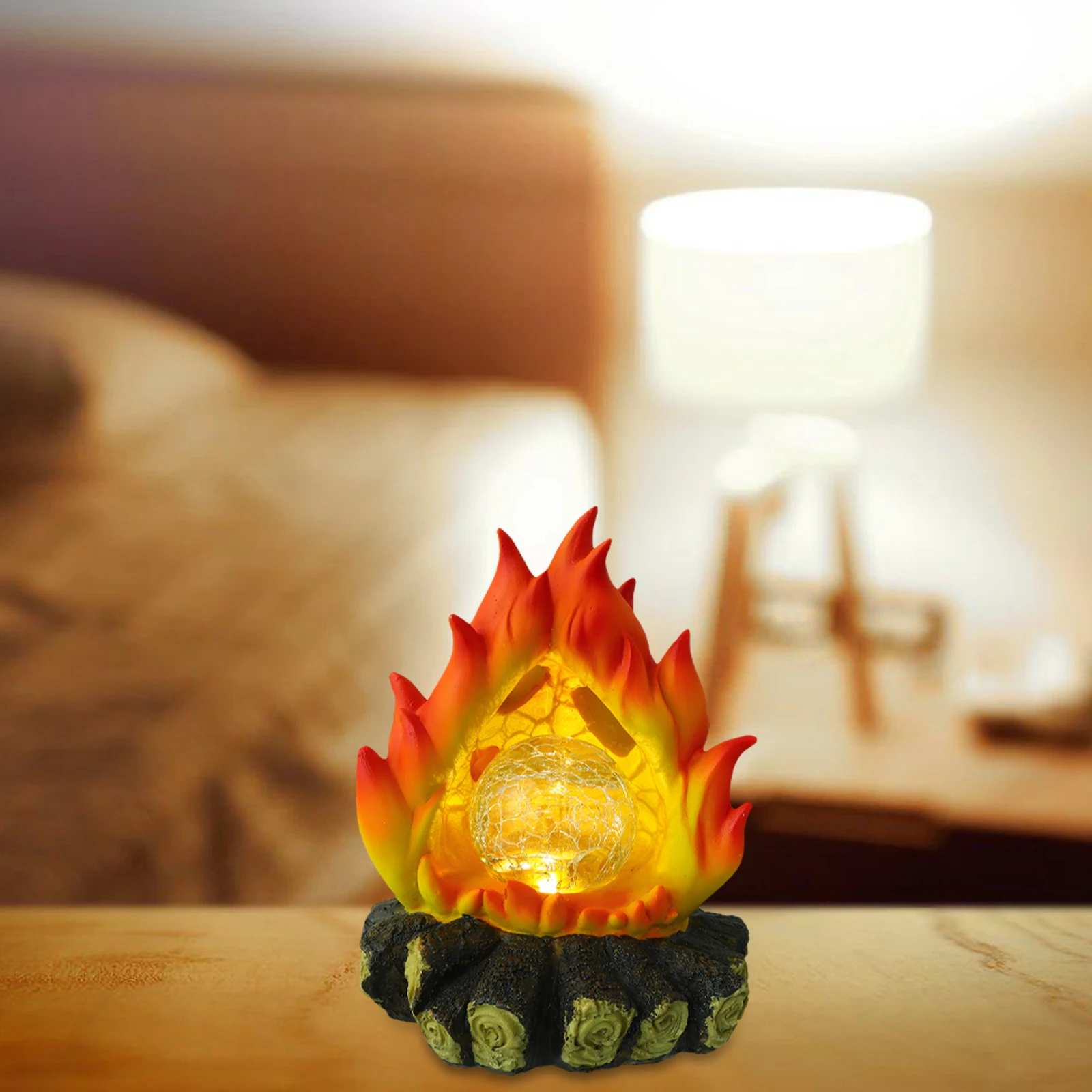 

Solar Light Realistic Flame Nightlight Garden Decor Campfire nament Camping Tent Solar Powered Weather Resistant LED Fire Pit