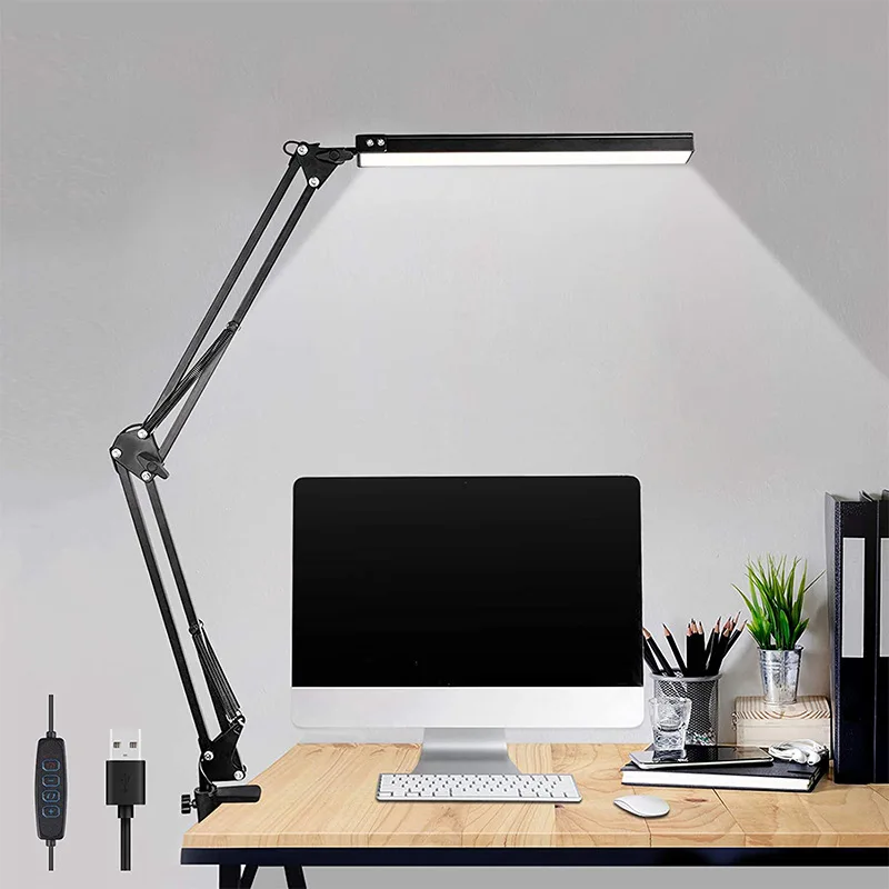 

LED Dimmable Desk Lamp Reading Eye Care Learning Home Lighting Stepless Control 3 Color Temperatures 10 Brightness Levels