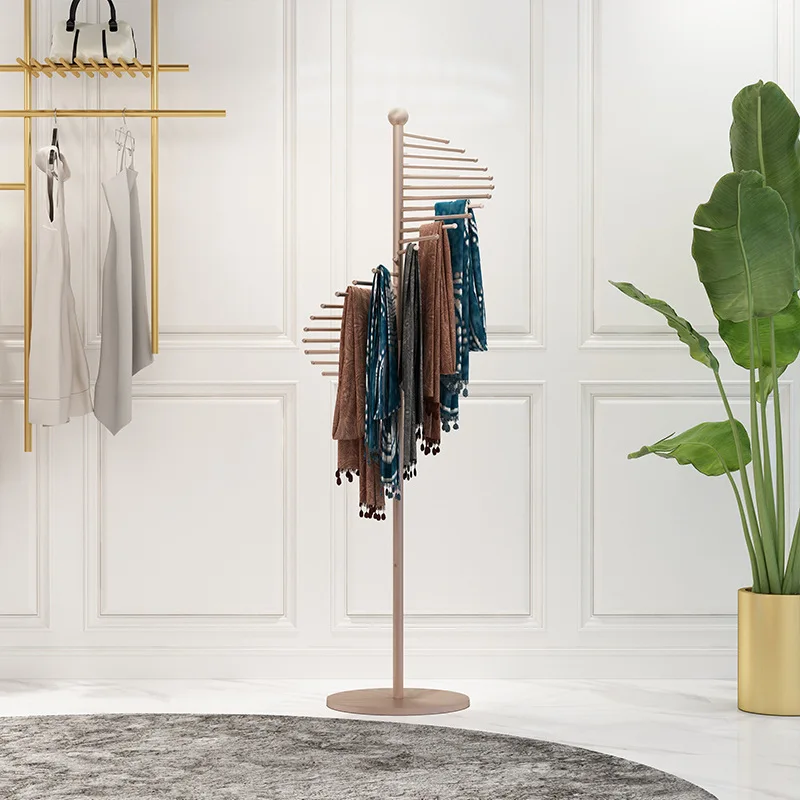 Creative scarf shelf hanging silk scarf display rack floor-to-ceiling clothing store shawl scarf display shelf multi-layer rack 3