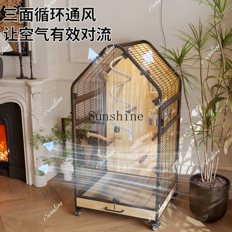 Panoramic luxury birdcage villa wrought iron ecological cabinet gray machine monk station pole   FT