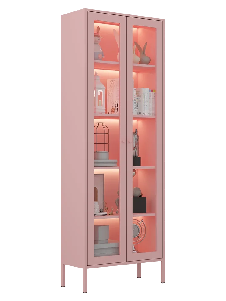 

Шкаф для хранения домашнего книжного шкафа, стеклянный шкаф для гостиной, спальни, напольный шкаф, детский шкаф для хранения из кованого железа