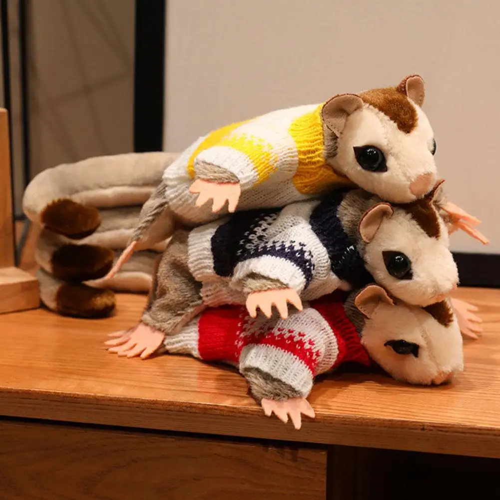 Niedliche Plüschtiere von Eichhörnchen-Flugmäusen mit Magnetbefestigung, kuschelige weiche fliegende Maus, Handtier, lustiges Geschenk, kreative Heimdekoration