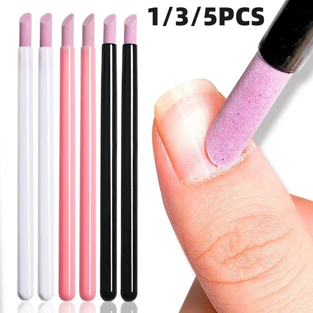 1/3/5PCS Quartz Nail Grinding Cuticle Tool Set Dead Skin Remover Scissors UV Gel Nail File Manicure Stick Nail Art Accessories