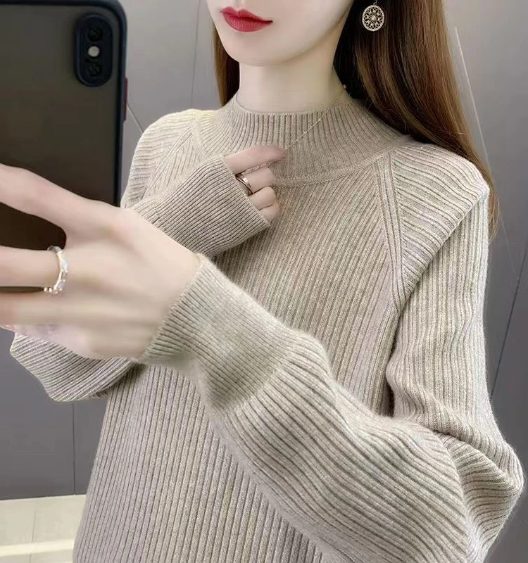 Sweter damski z dzianiny Thiened, półgolf, jesień-zima, bazowa warstwa, do noszenia pod spód, top, moda damska, do pracy, czysty...