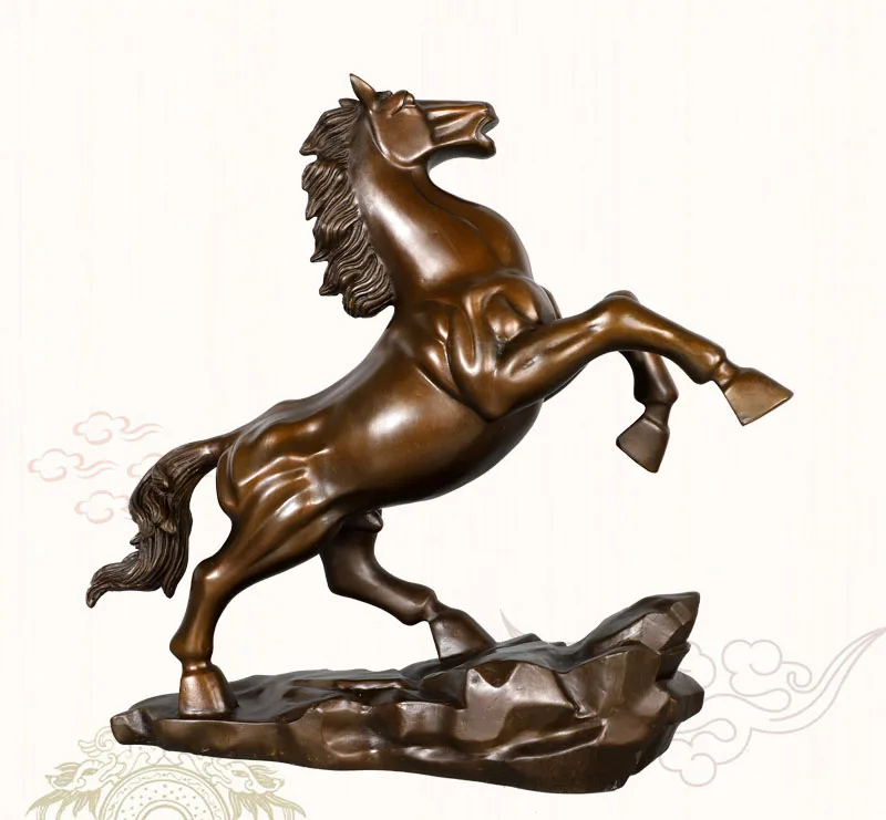 XL # HOME OFFICE Manager Elite GOOD FENG SHUI Bronze carving Success HORSE statue Prosperous GOOD LUCK Totems Mascot Decoration