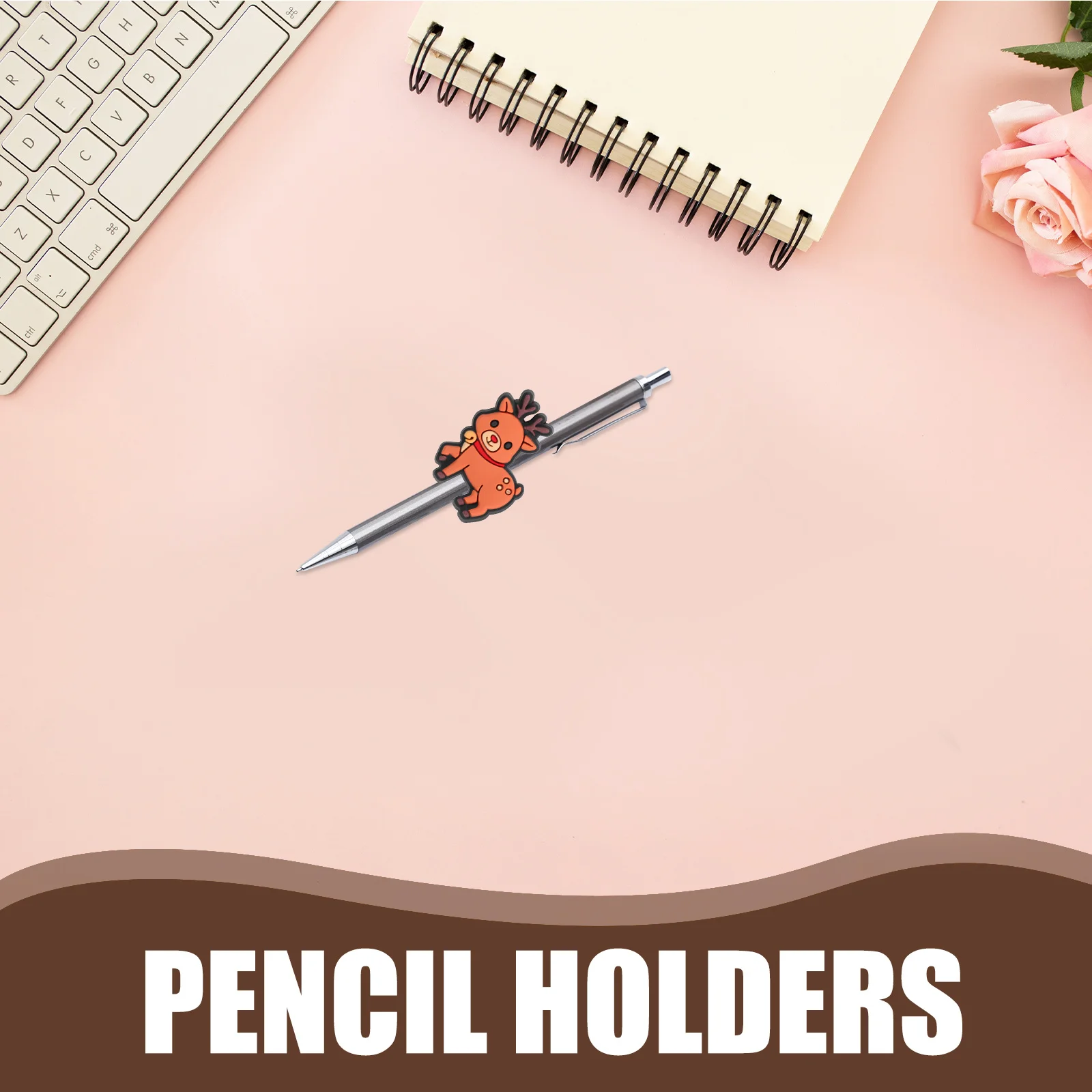 

20pcs Cartoon Reindeer Pencil Clips Cute Christmas Decorations Kids School Supplies Pen Topper Charms Classroom Rewards Party