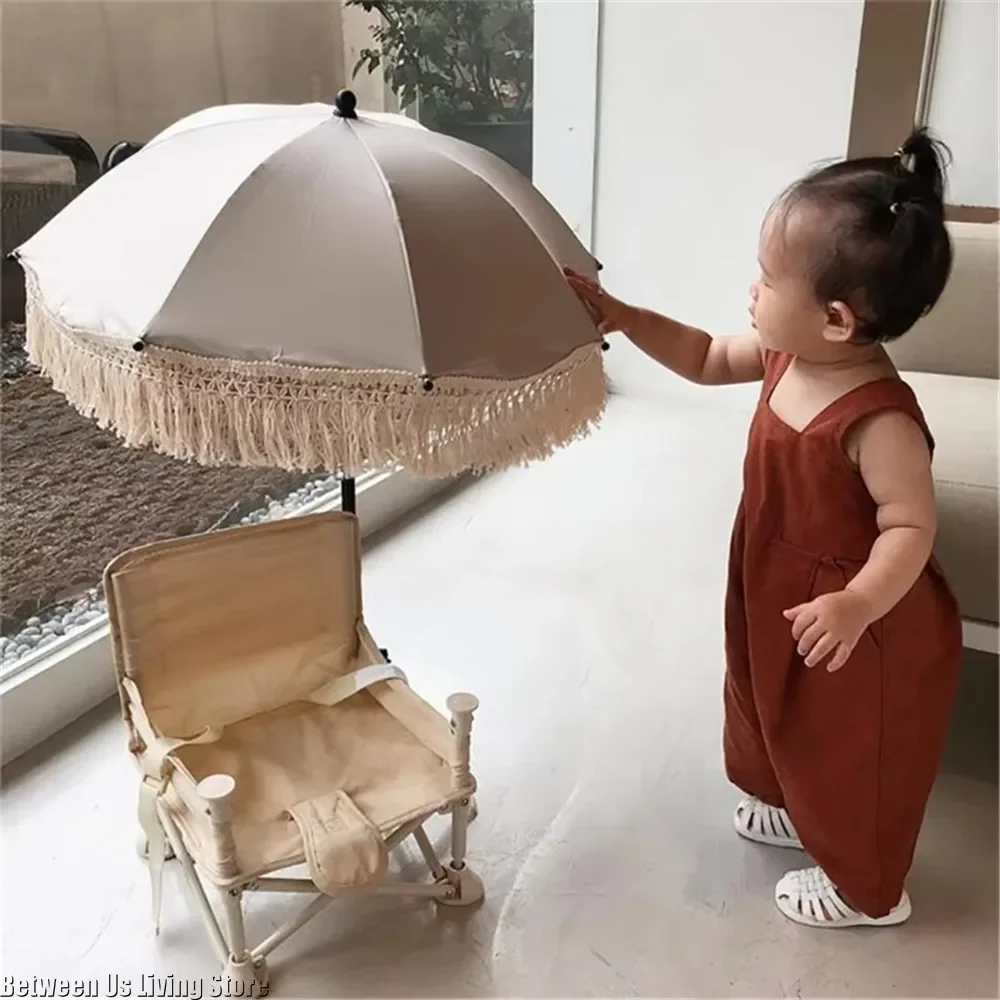 Cute Pattern Baby Stroller Parasol Lace Embroidery Sun Shade Lightweight Plastic Clip Accessory For Infant Outdoor Travel