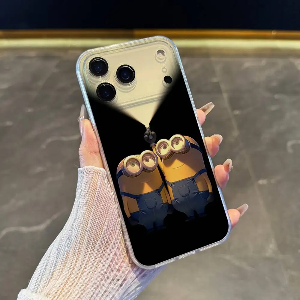 C-desenho animado fofo m-minions-s capa de telefone para iphone 17,16,15,14,13,12,11 pro, max, plus, x,xs, xr, se4, e mini capa macia transparente