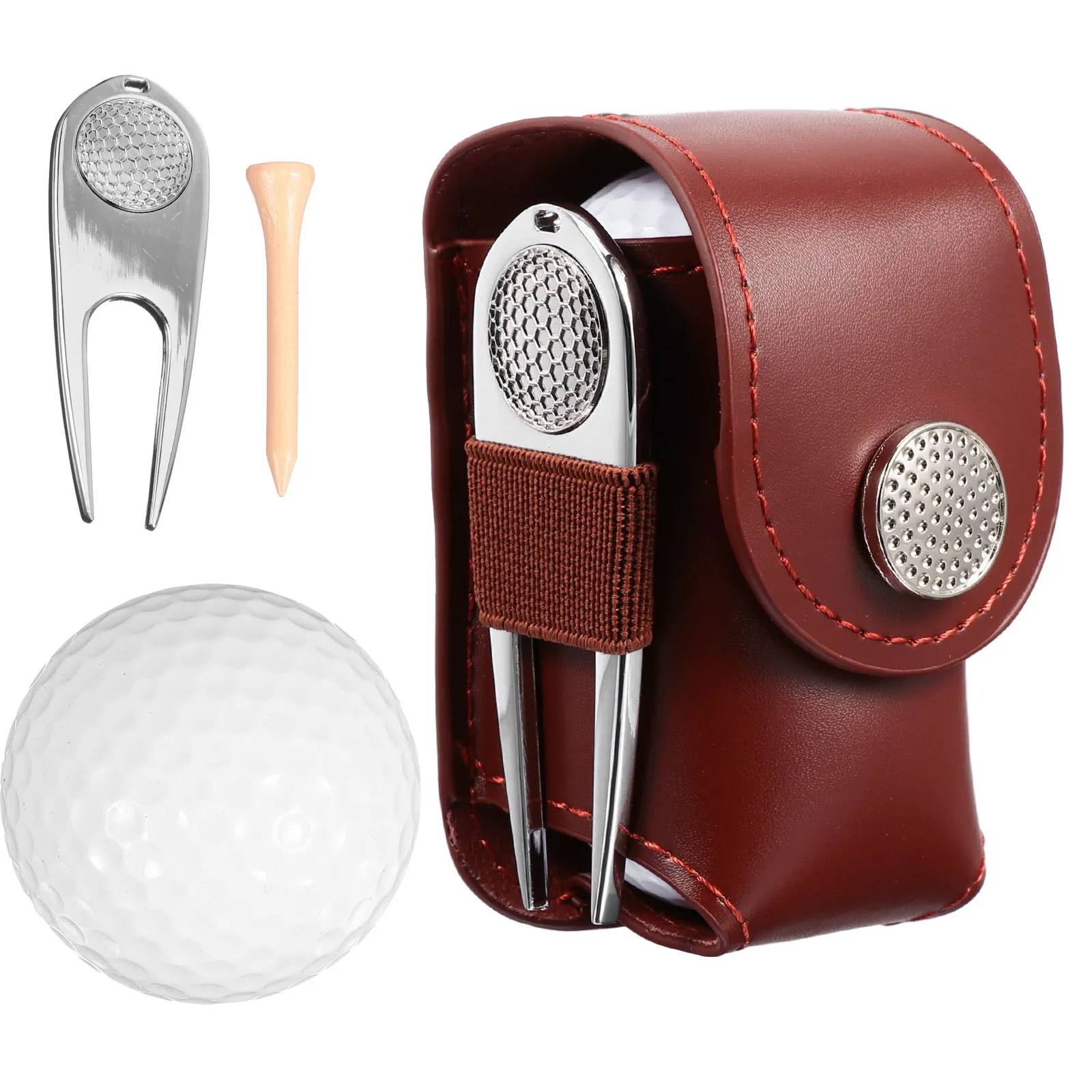 1Set Golf Tool Set Portable Ball Marker Divot Tool Tee Kit Golf Accessories for Training Practice Indoor Outdoor Golfing