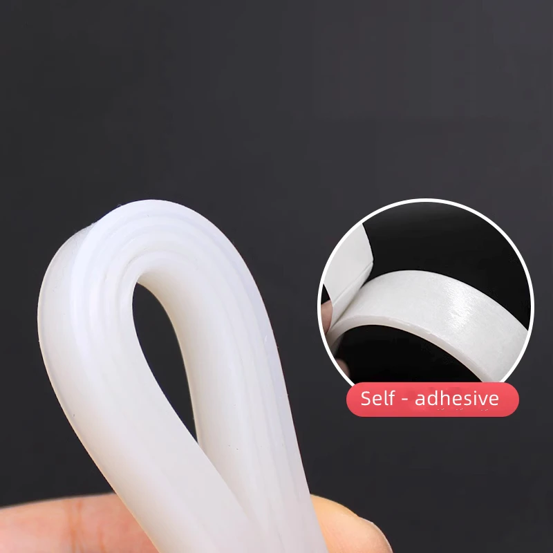 Solid Silicone Self-adhesive Sealing Tape Bar Seal Strip Door Window Antislip 10 15 20 30 40 50 100 x 1 2 3 5mm 2m Black White