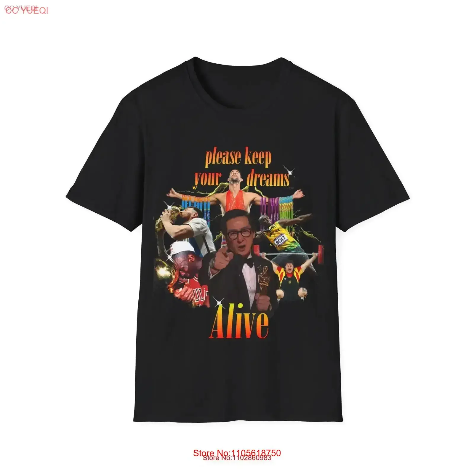 T-shirt « Keep Your Dreams Alive » – Motif graphique inspirant « Hope Core Sports Ke Huy Quan », style vintage, délavé, respirant, unisexe
