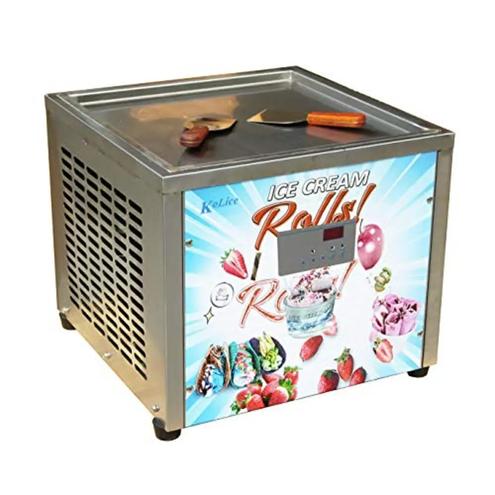 Commercial Countertop Single Square Pan Fried Ice Cream Machine 18x18 inches Instant Roll Ice Cream Pan Fry Roll Ice Cream Maker