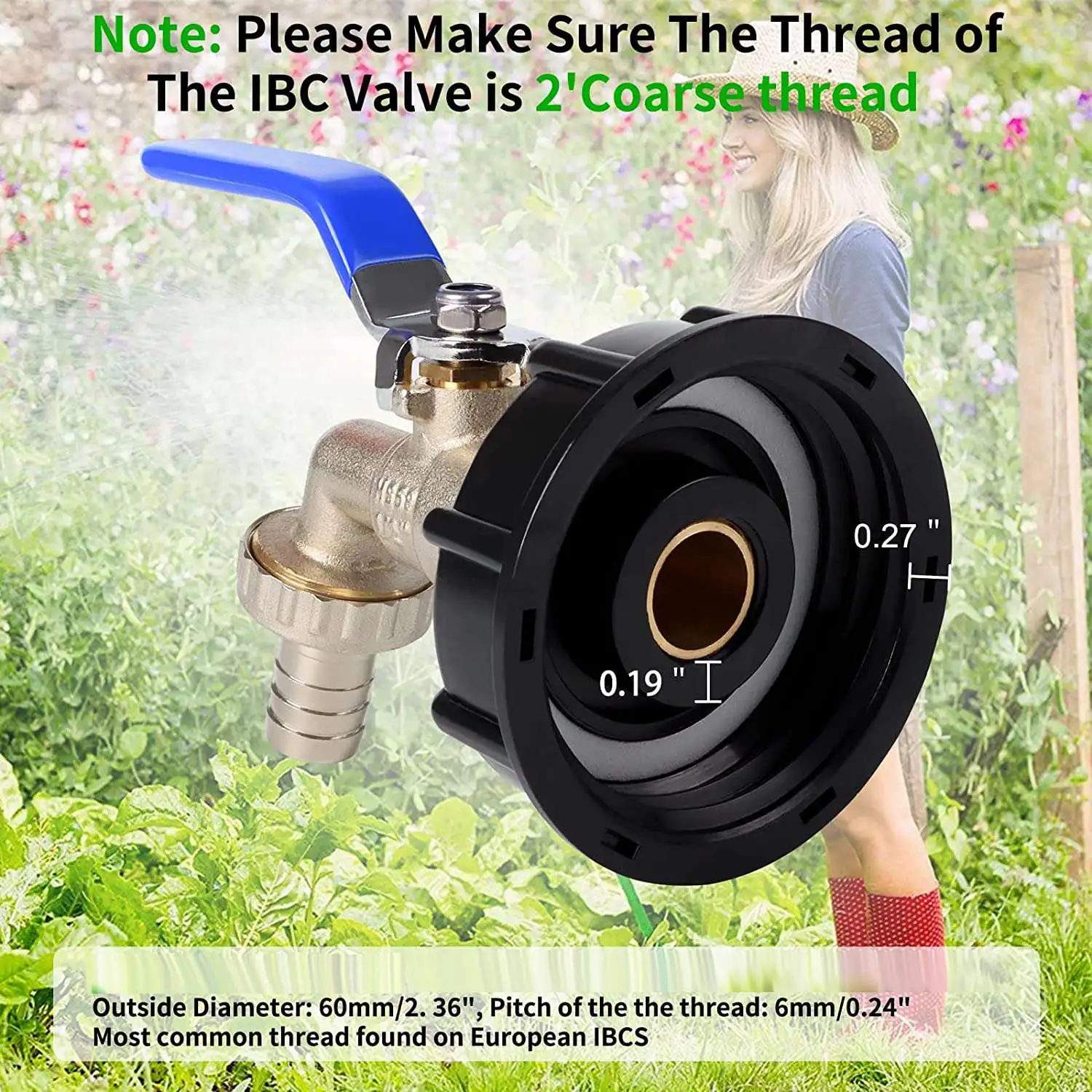 

ABPR-IBC Container Tap Accessories 3/4 Inch Brass IBC Tank Tap IBC Tank Adapter Valve For S60 X 6 Water Tank Ibc Adapter