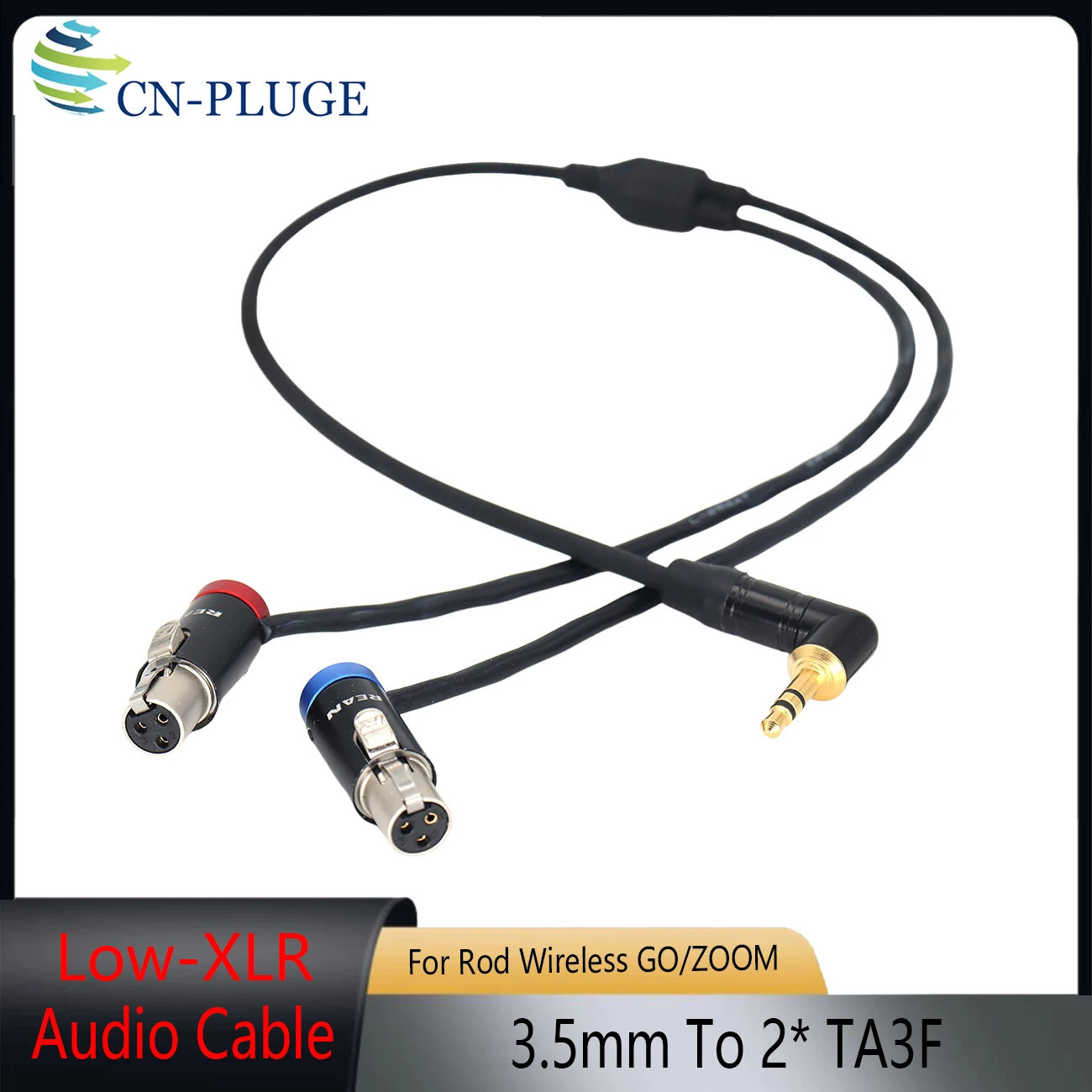 3.5mm TRS Male to 2 TA3F Mini XLR 3Pin Audio Splitter Cable for Camcorder Wireless Microphone Recording Device