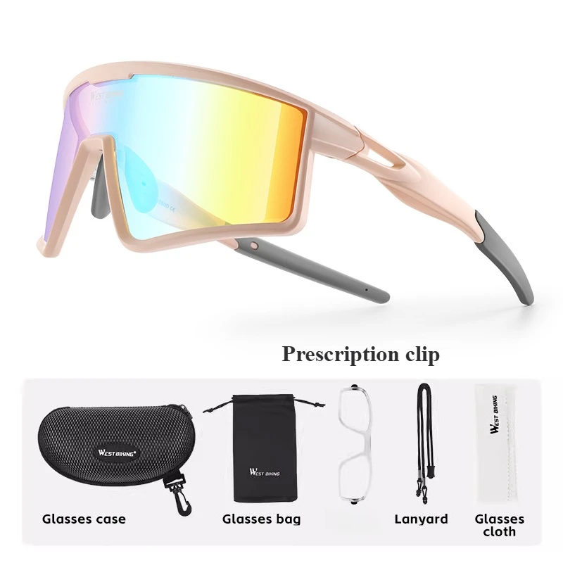 Professional Photochromic Sports Sunglasses with Prescription Clip Women's Pink Cycling Sunglasses Prescription Glasses
