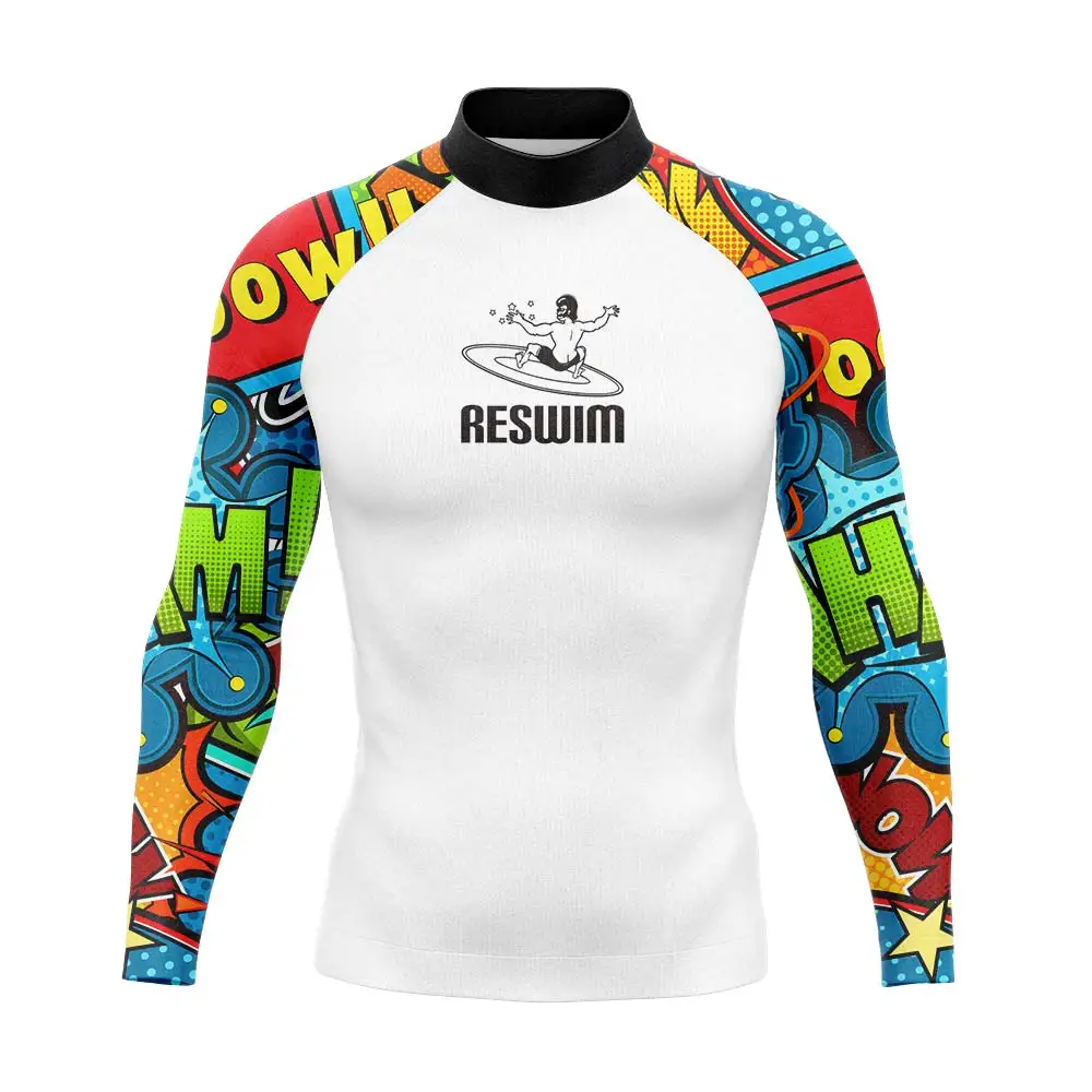 All Time Long Sleeve Rashguard Swim T-Shirt UPF 50+ Swimwear Rash Guard Long Sleeve Lycra Surfing Diving Swimsuit Surf Rashguard