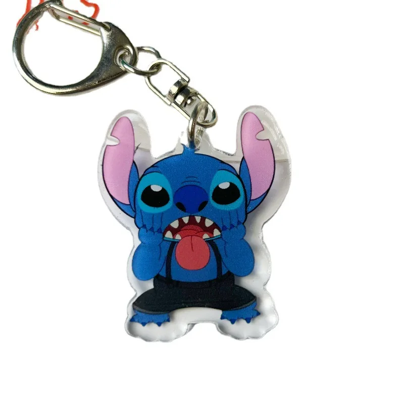 Disney Anime Figure Lilo & Stitch Keychain Cartoon Model Stitch Couple Bag Ornament Car Pendant Girls Birthday Gift