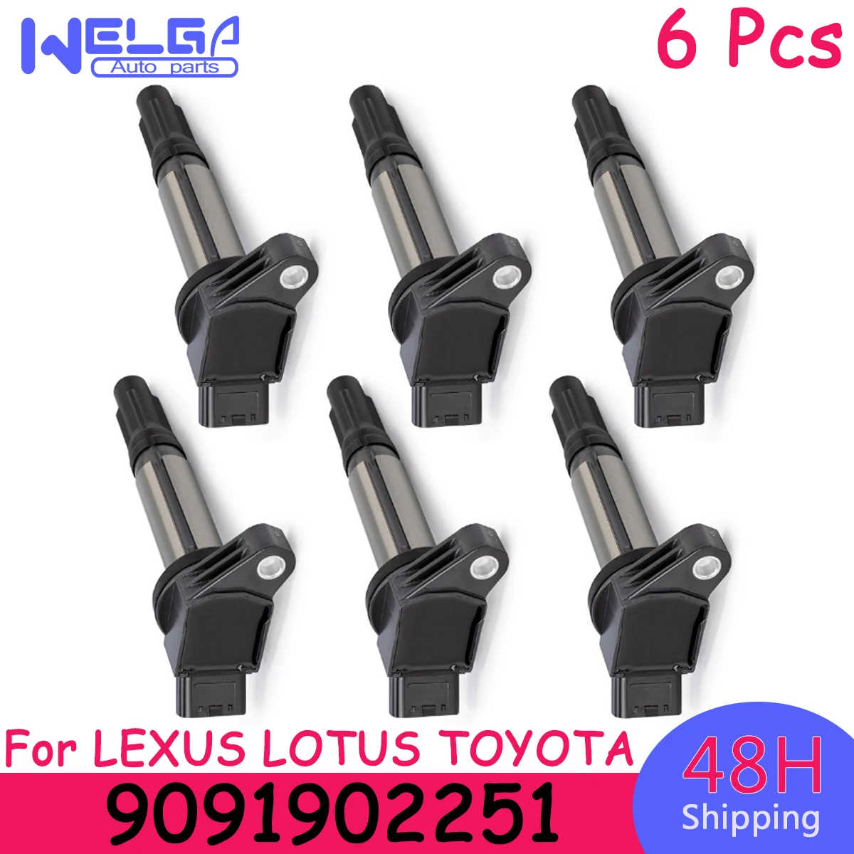 Accesorios para automóviles ​ 6 uds bobinas de encendido 9091902251 90919A2002 UF487 para LEXUS ES350 LOTUS EVORA TOYOTA CAMRY RAV4 SIENNA TACOMA nuevo
