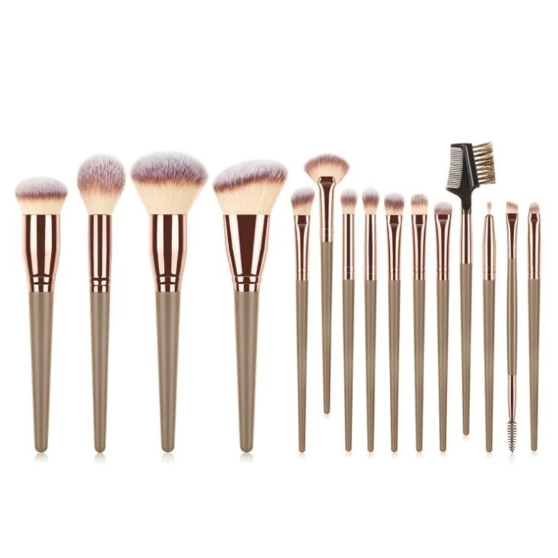 15 pcs/set Bicolor gradient soft skin-friendly flexible durable easy and quick to apply makeup brush with Makeup bag