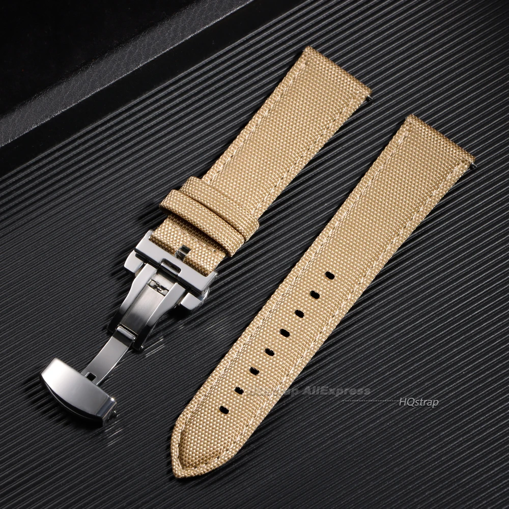 Nylon Canvas Watch Band 20mm 22mm Quick Release Universal Bracelet Replacement Fabric Band Butterfly Buckle for Men Women Band