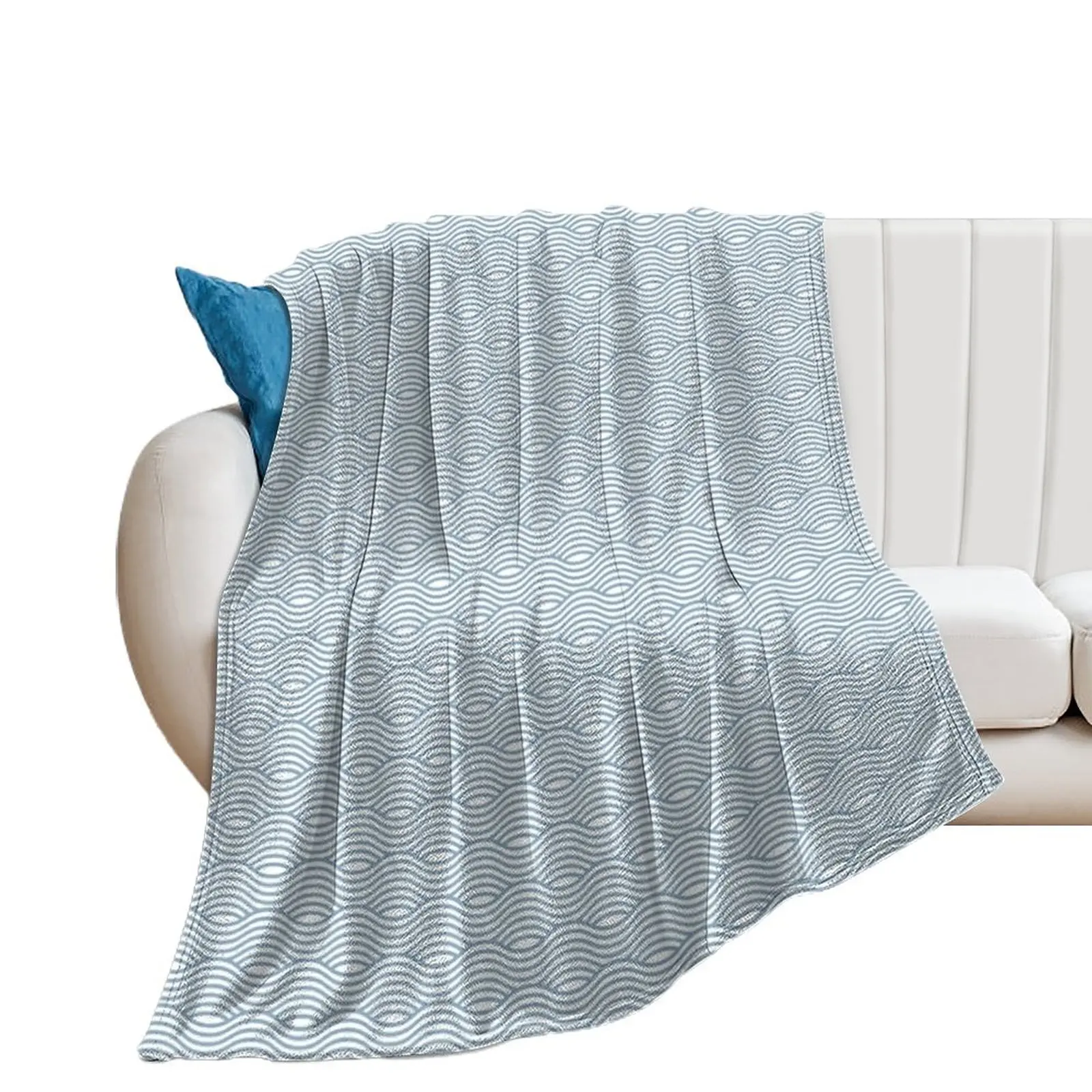 Kaiyō in Glacier Blue // Japanese Collection Throw Blanket Furrys Weighted Blankets