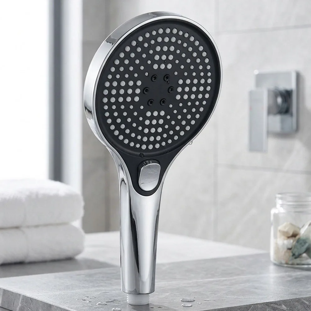 3-Setting Detachable Shower Head Compatible with Most Shower Systems Featuring Reinforced ABS and Smooth Operation