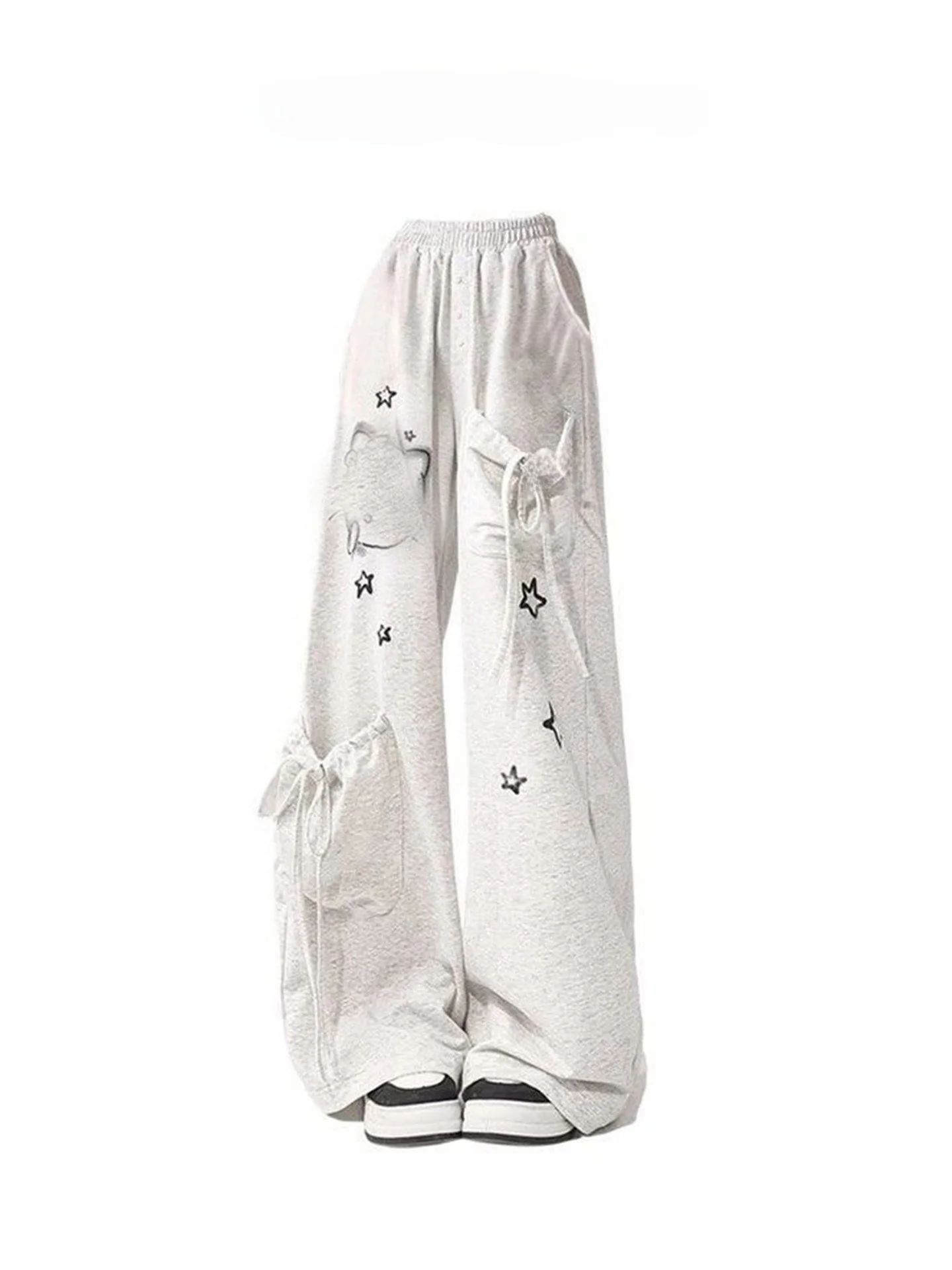 Ay pantalones casuales de verano para mujer, pantalones finos sueltos drapeados de pierna recta, pantalones largos hasta el suelo de pierna ancha, pantalones largos coreanos Sle de cintura alta