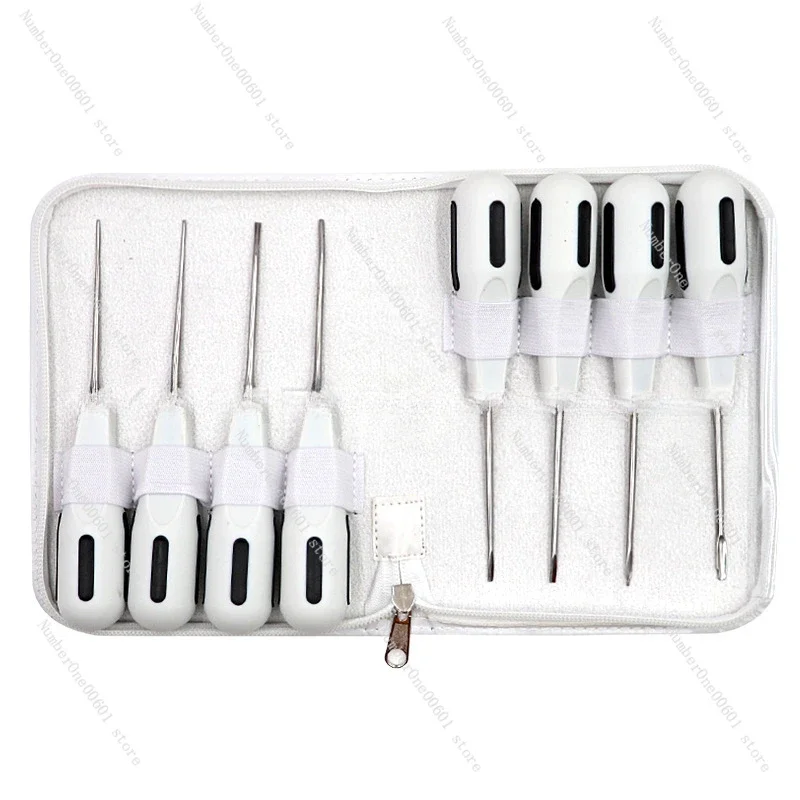 Stainless Steel Dental Elevator, 8-Piece Tooth Elevation Instrument Kit for Minimally Invasive Extraction