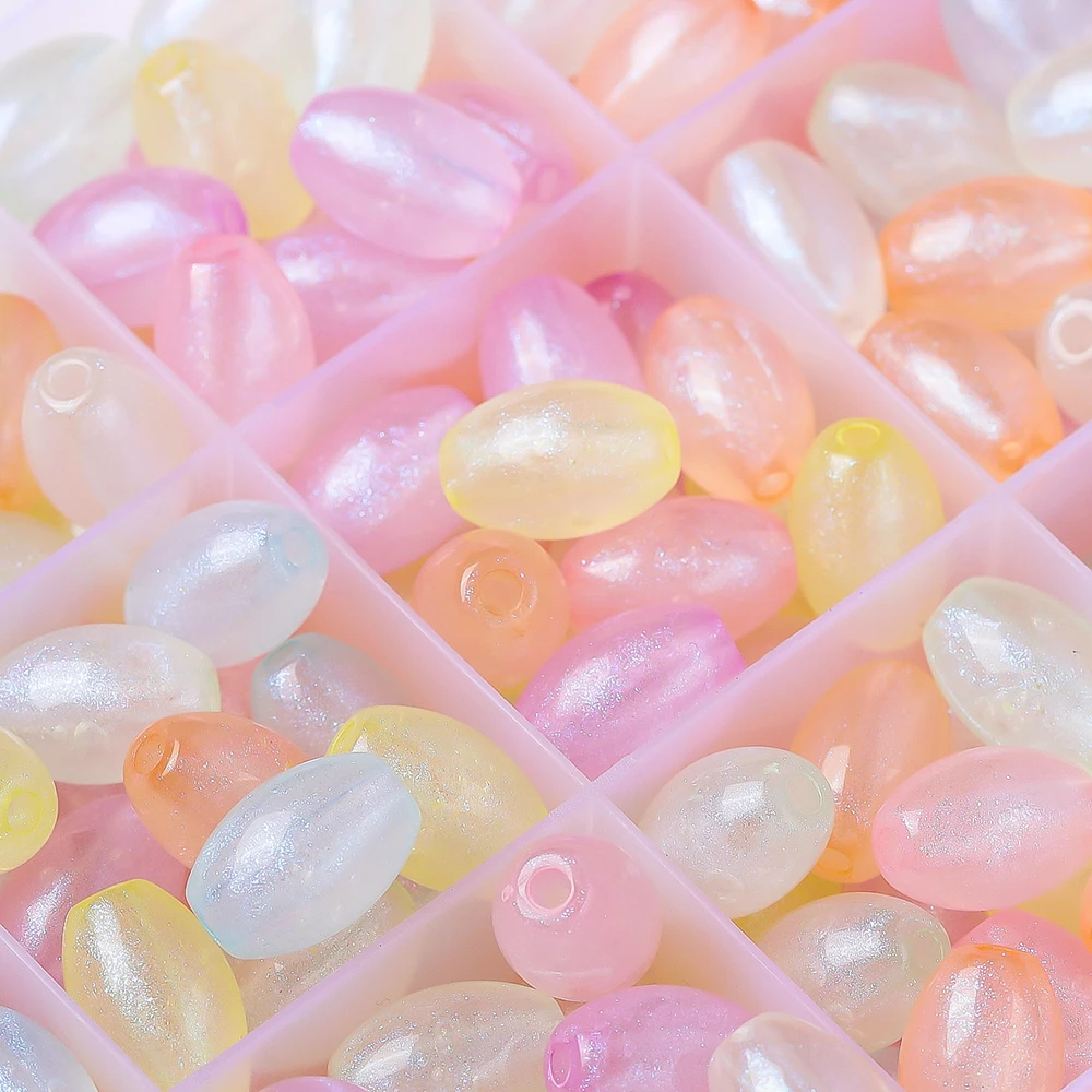 50pcs 9x13.5mm Acrylic AB Color Heart Beads Loose Spacer Beads for Jewelry Making DIY Bracelet Necklace Accessories
