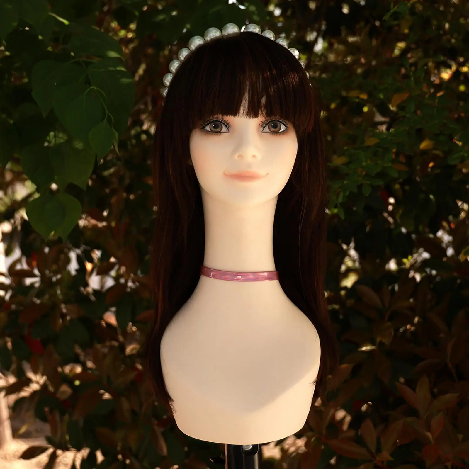 

Cosmetology Mannequin Head,Wig Bust Head Stand Prop Jewelry Bust with Ear Hole Jewelry Display for Shop Necklace Earrings