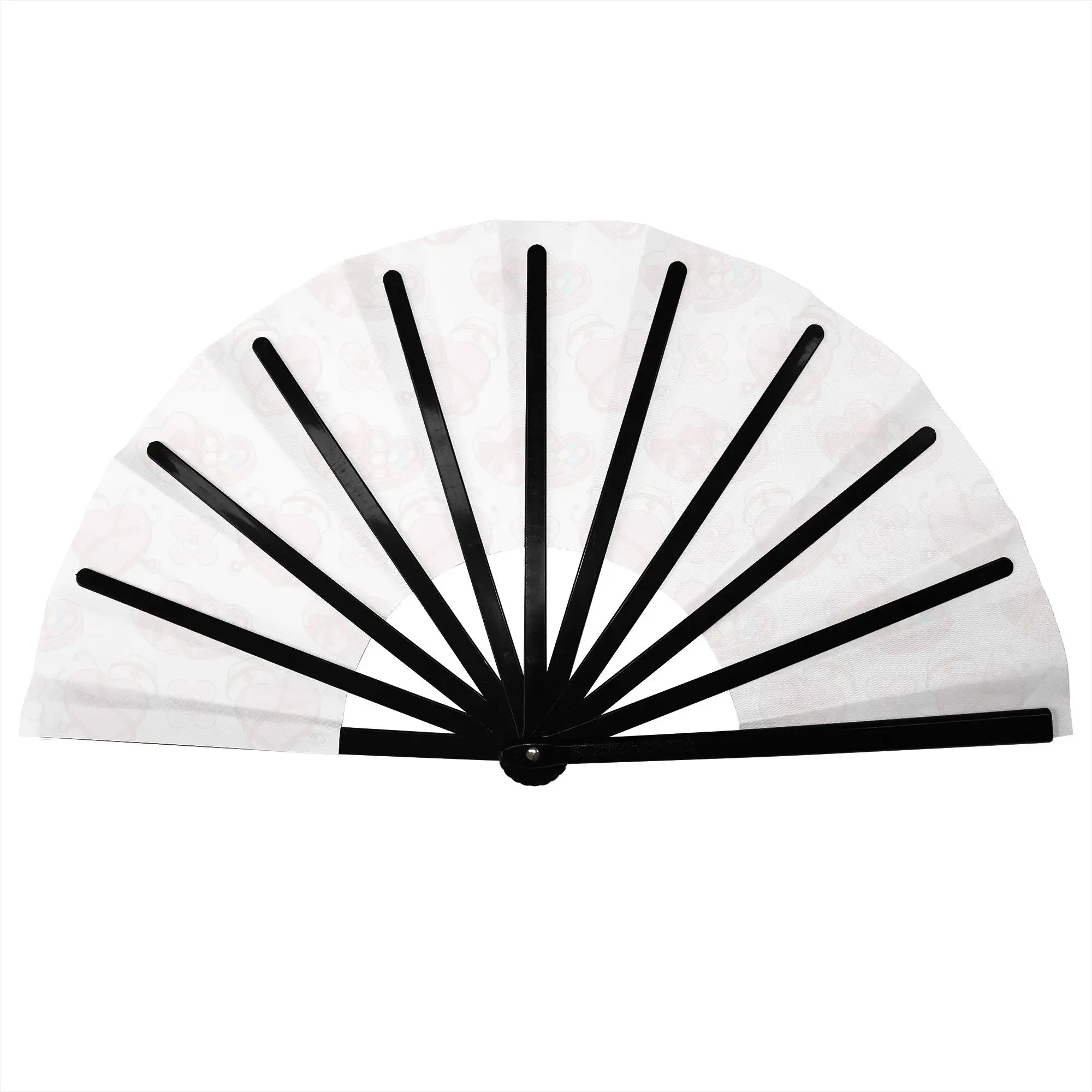 Valentine Nurse Hearts Candy On Blue Traditional Folding Fan Oriental Art  High-Quality Fans Gift  Exquisite Decorative Hand Fan