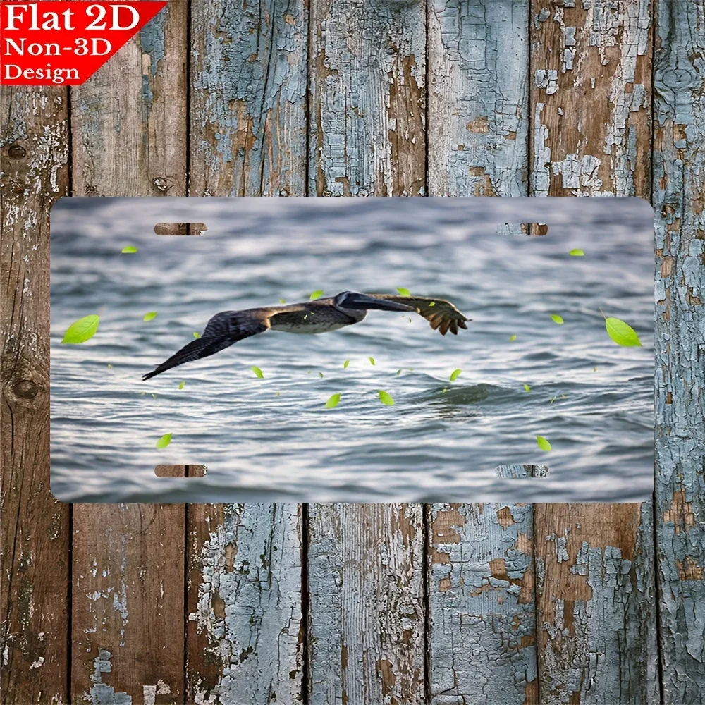 2D Flat, 2D Flat Plaque, Featuring a 2D Design Depicting a Whooper Swan Flying Over, Measures 15.24x30.48 cm. It Has Scratch-res