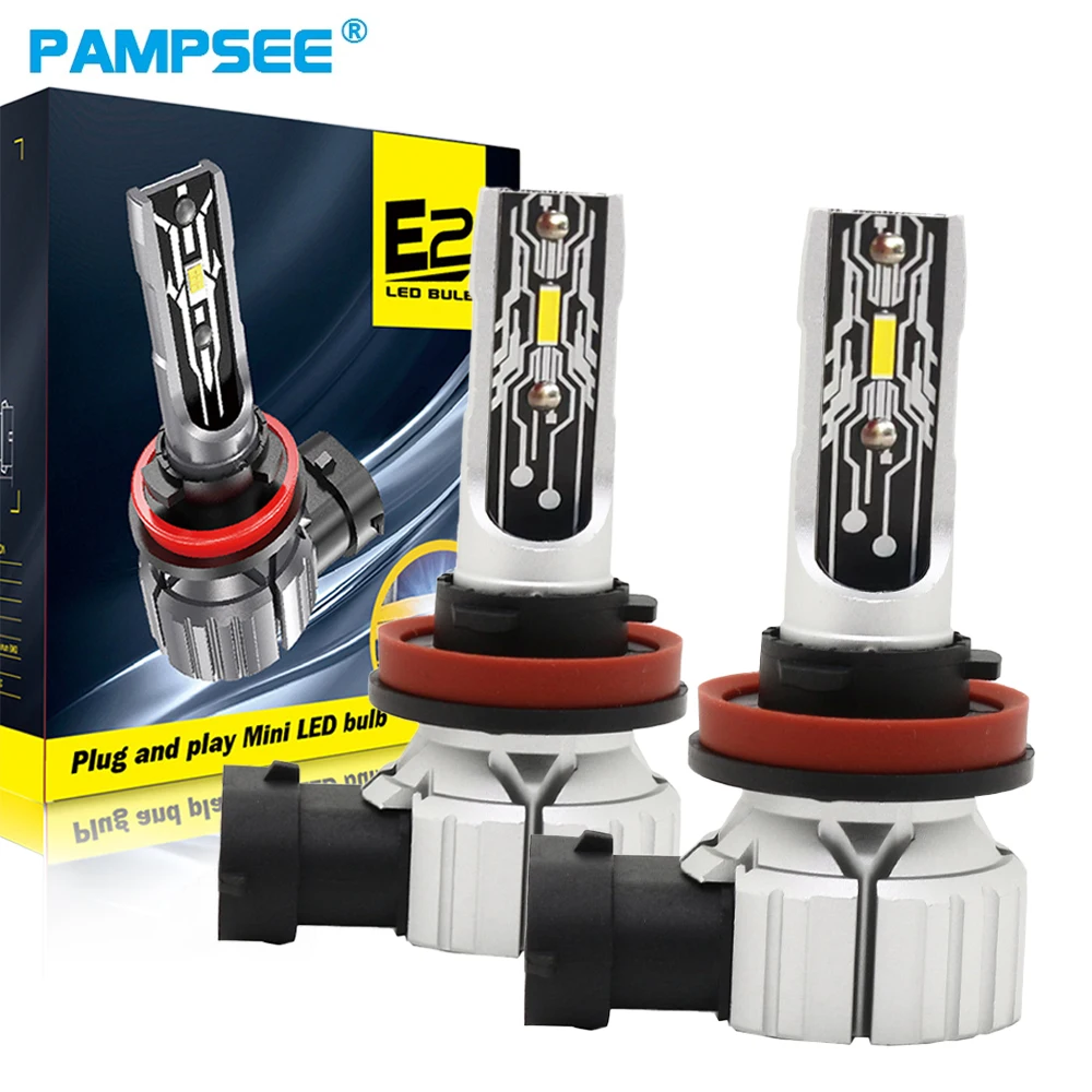 PAMPSEE 120W Super Bright Plug and Play Canbus H7 LED Headlight Fog Bulbs H8 H11 9005 HB3 9006 HB4 9012 HIR2 50000LM  6000K