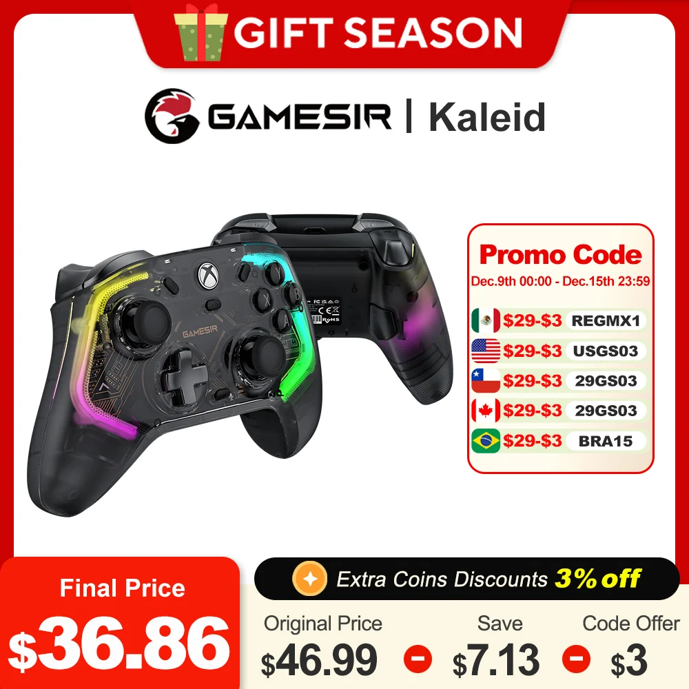 XBOX PC Controller Gamesir Kaleid for XBOX Series S X One Windows 10 11 Gamepad Wired Mechanical Buttons Hall Effect Joysticks